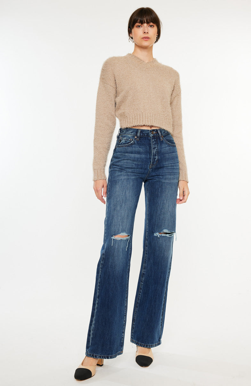 Kancan Montana Ultra High Rise 90's Flare Jeans In Brown