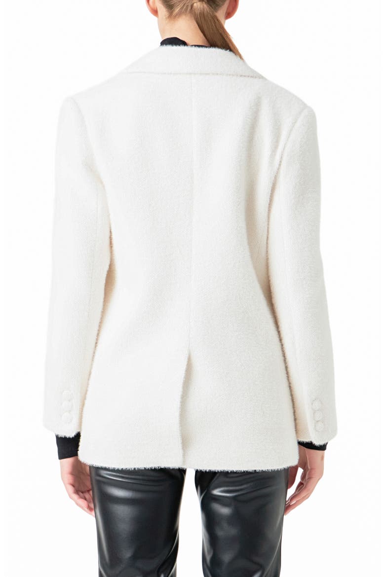 Textured Single Breasted Blazer, Alternate, color, WHITE