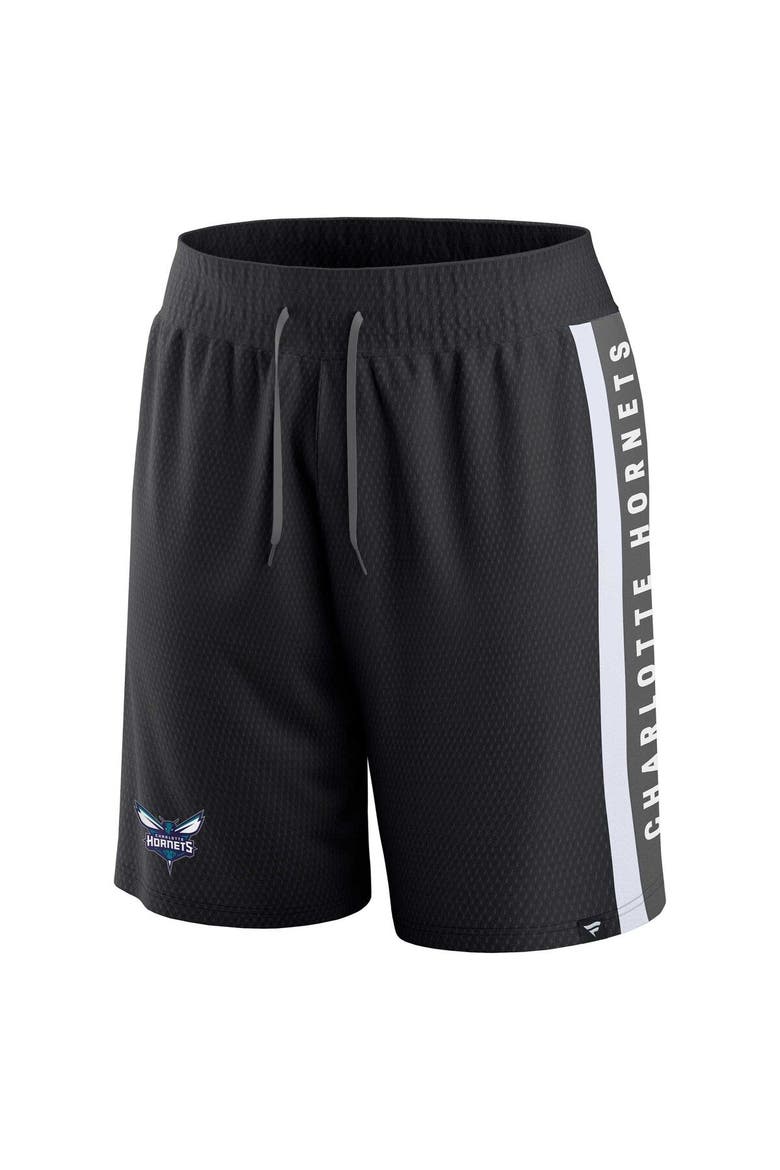 Men's Fanatics Branded Black Charlotte Hornets Referee Iconic Mesh Shorts, Alternate, color, Black