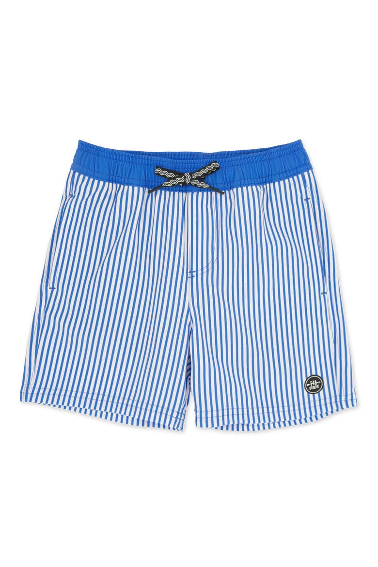 Kids' Pinstripe Volley Trunks, Main, color, MARINA BLUE