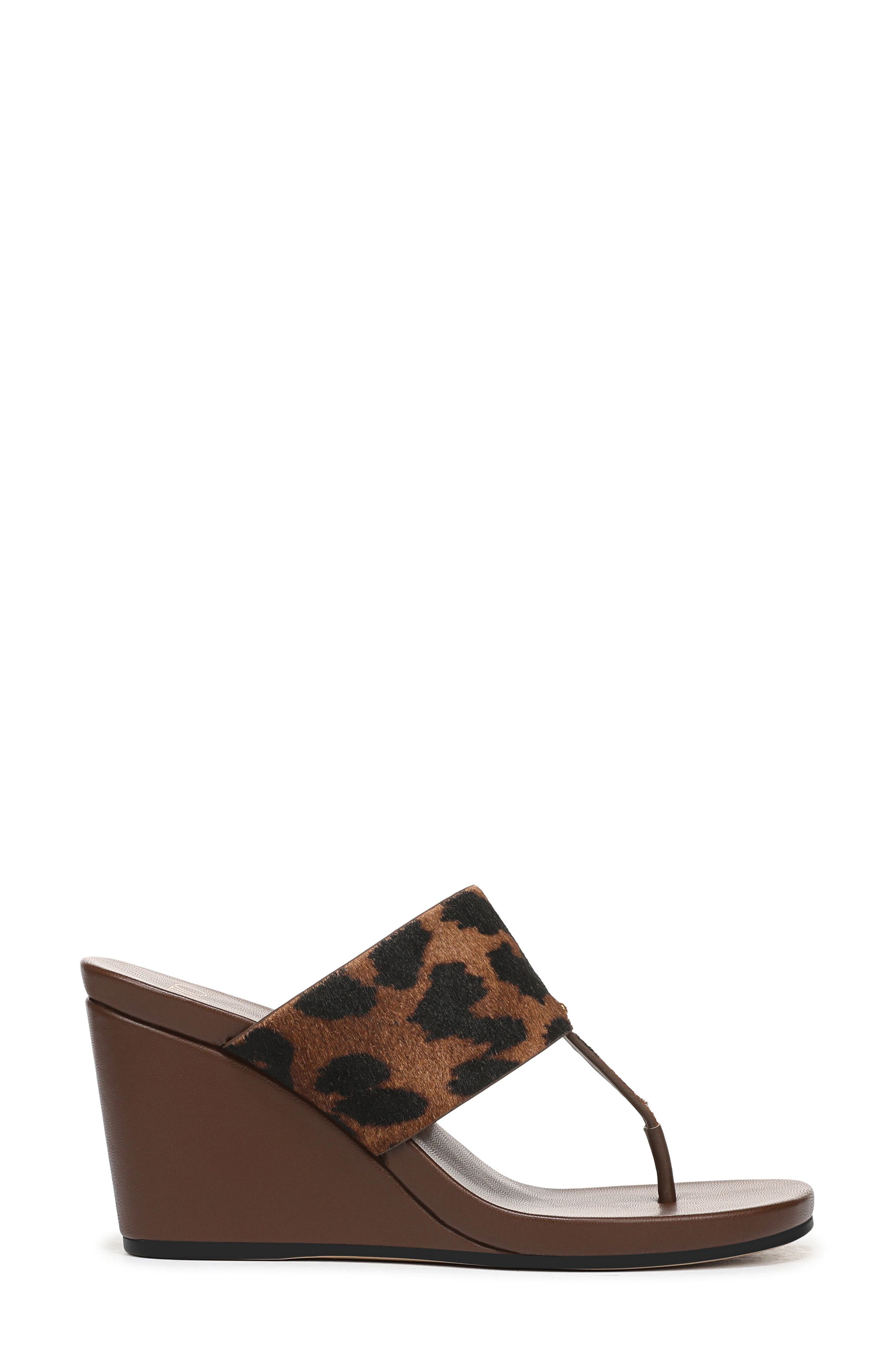 Talea Genuine Calf Hair Wedge Sandal, Alternate, color, BROWN