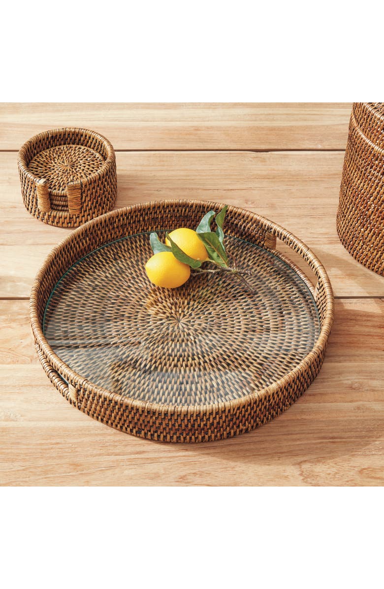 Napa Home & Garden Burma Rattan Serving Tray, Brown, Alternate, color, Brown