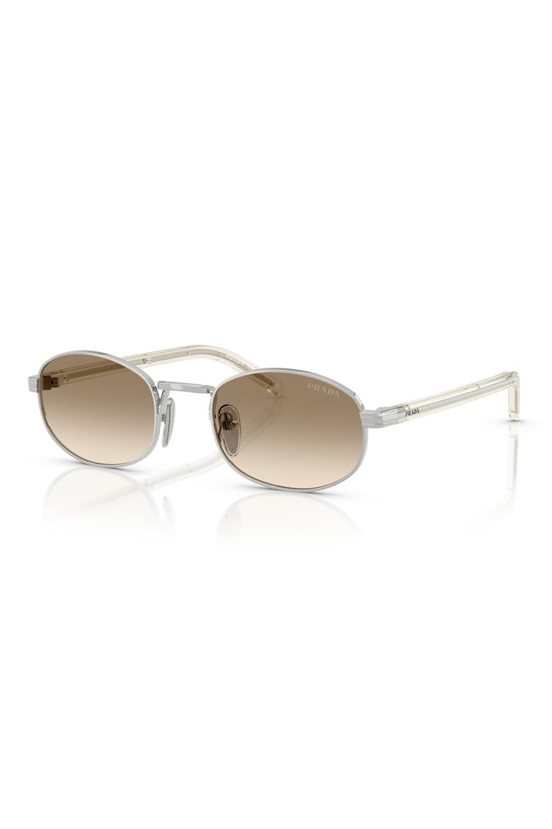52mm Oval Sunglasses, Alternate, color, METALLIC SILVER