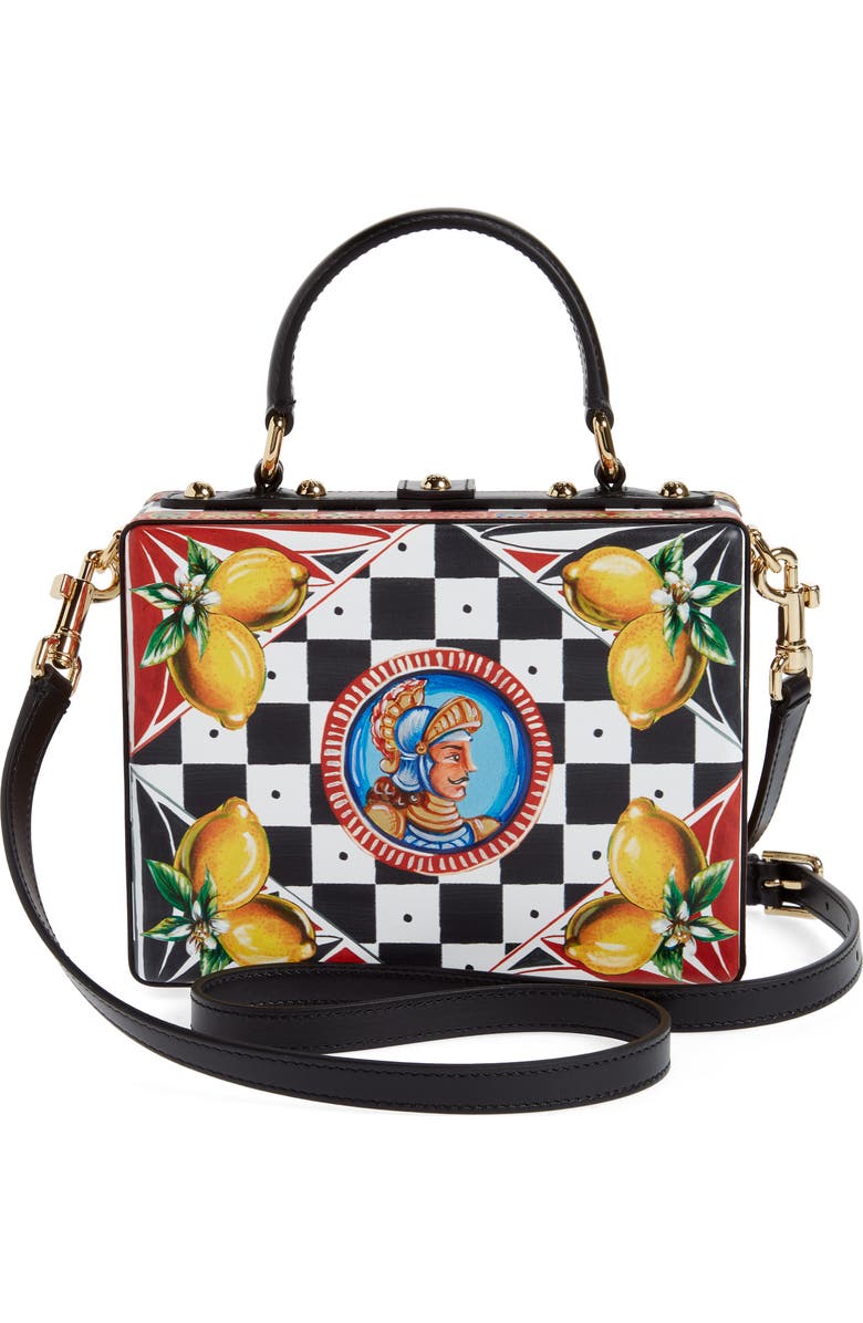 Dolce&Gabbana Dolce Carretto Print Leather Box Bag, Alternate, color,