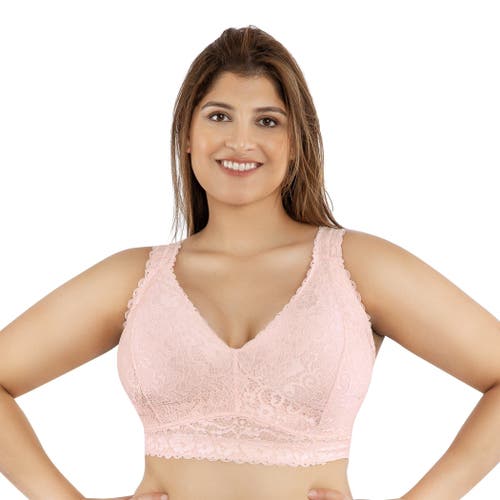 Parfait Adriana Wire-free Lace Bralette In Petal Pink