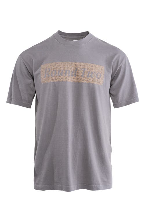 Shop Round Two Stitch Logo T-shirt In Charcoal
