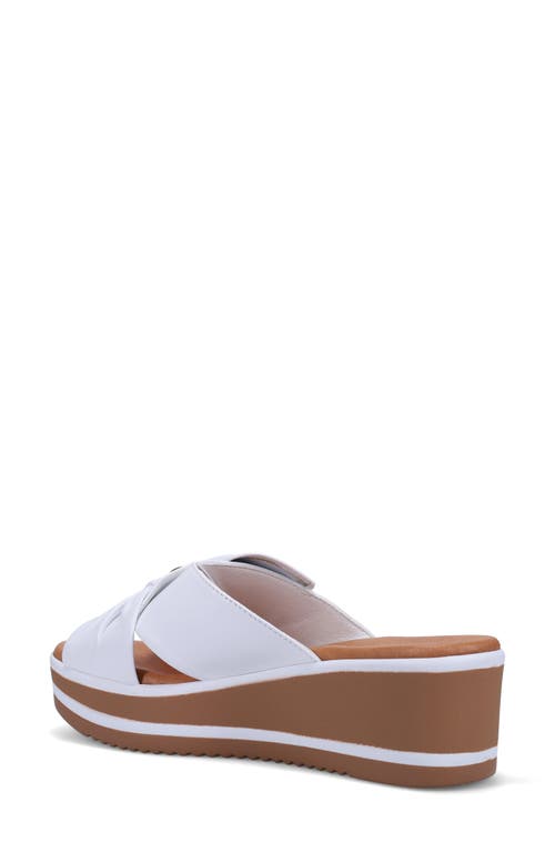 Ron White Patrika Platform Wedge Slide Sandal In White