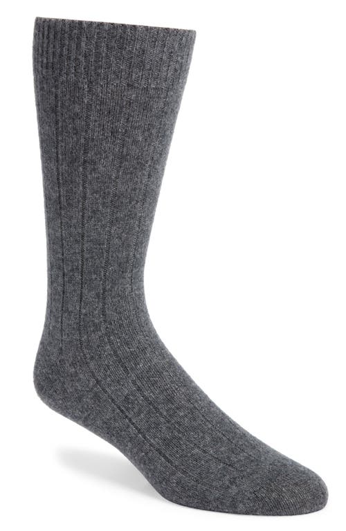 Nordstrom Rib Cashmere Blend Crew Socks In Gray