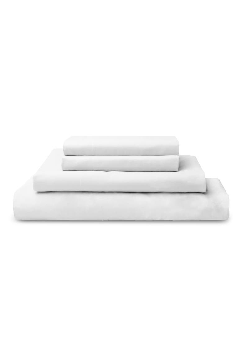 400 Thread Count Organic Cotton Percale Sheet Set, Main, color, SNOW