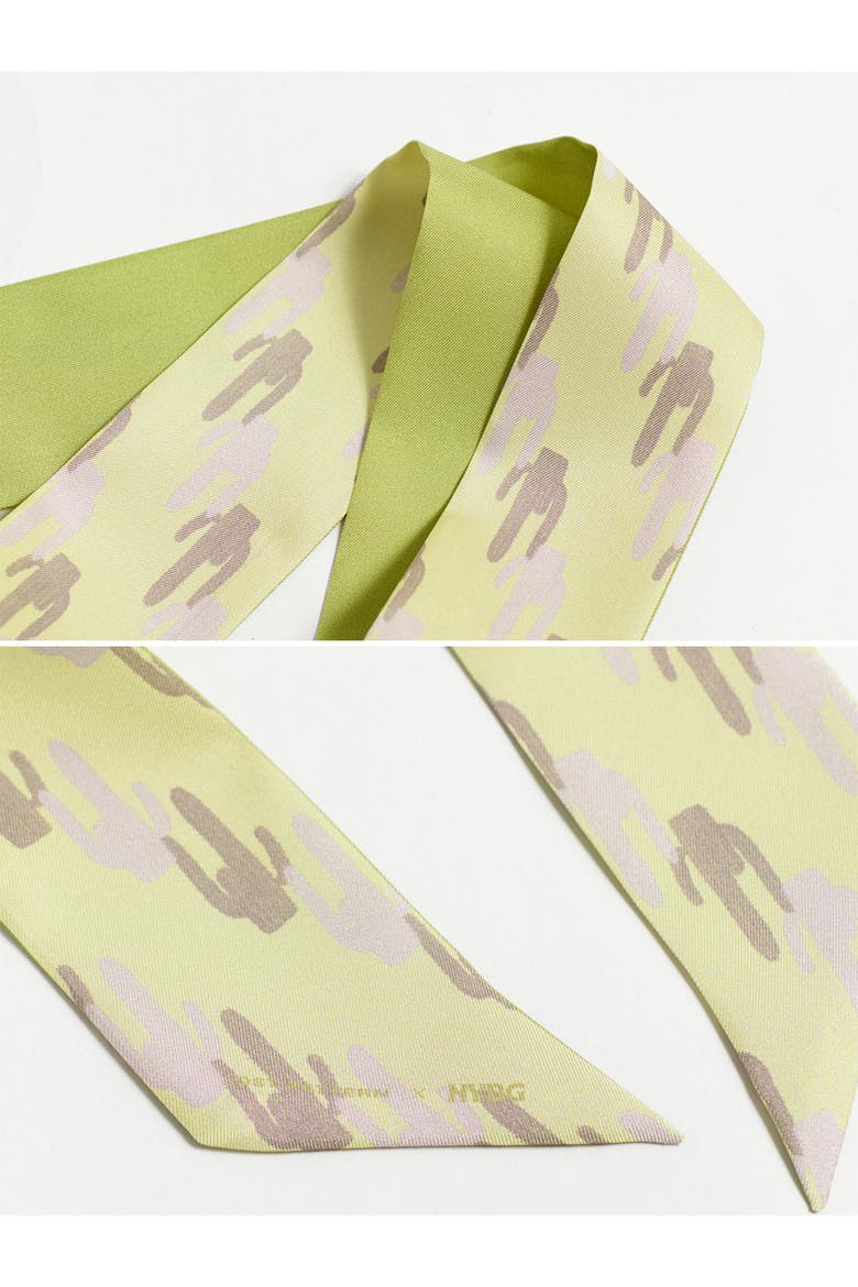 x NYBG "Oasis Charms" Silk Skinny Scarf, Alternate, color, Green