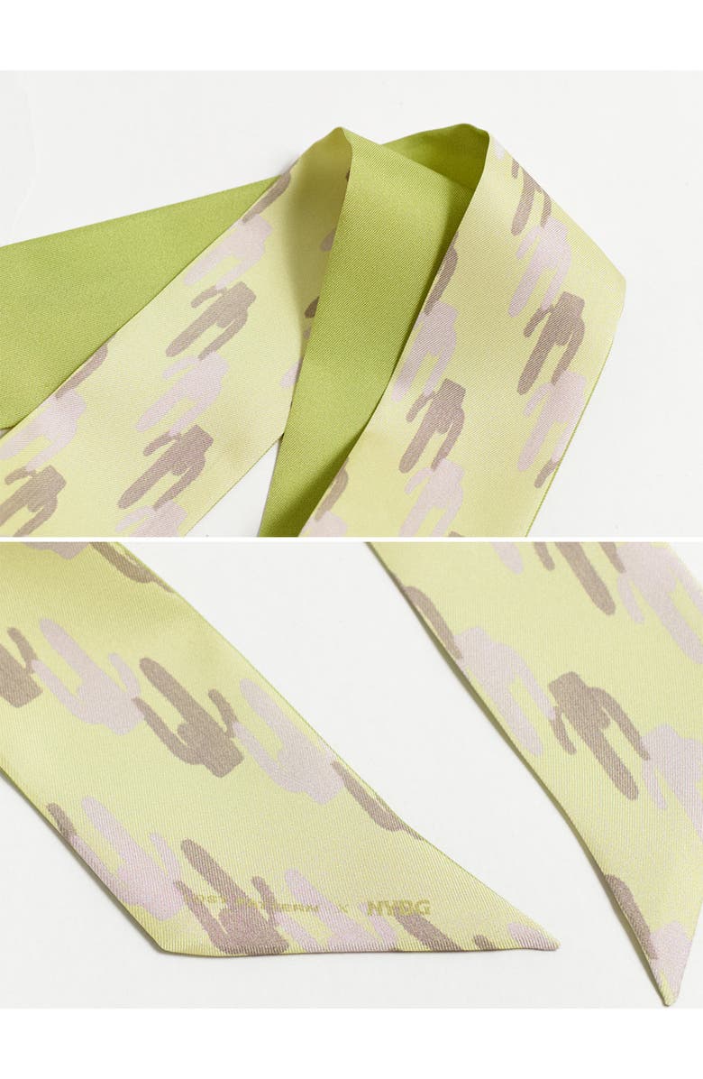 Lost Pattern x NYBG "Oasis Charms" Silk Skinny Scarf, Alternate, color, Green