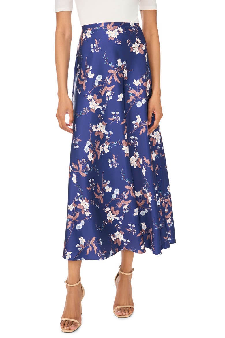 Bias Cut Maxi Skirt, Main, color, BLUE DEPTHS