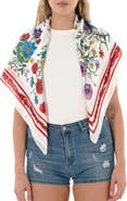 MARCUS ADLER Floral Satin Square Scarf