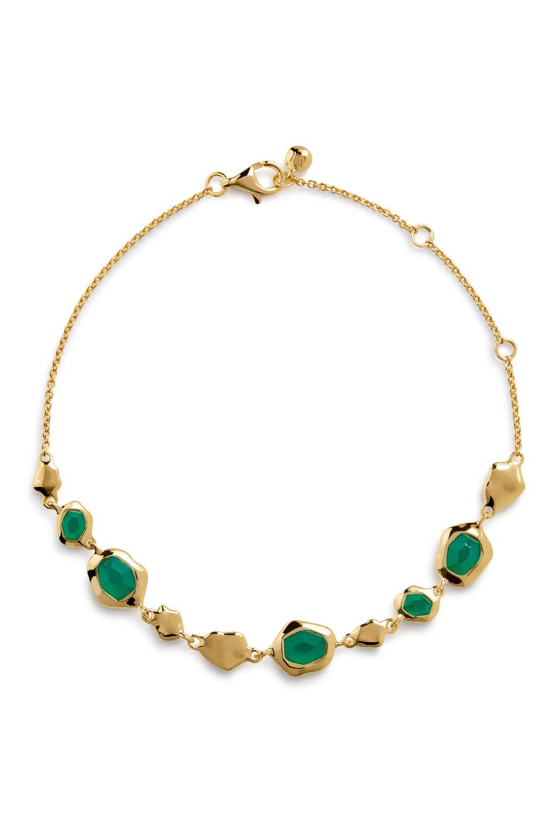Odyssey Aquamarine Pebbled Chain Bracelet, Main, color, 18K GOLD VERMEIL