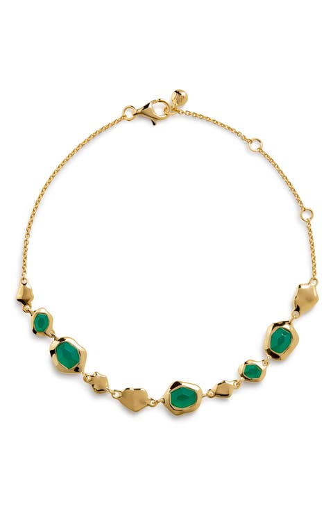 Odyssey Aquamarine Pebbled Chain Bracelet
