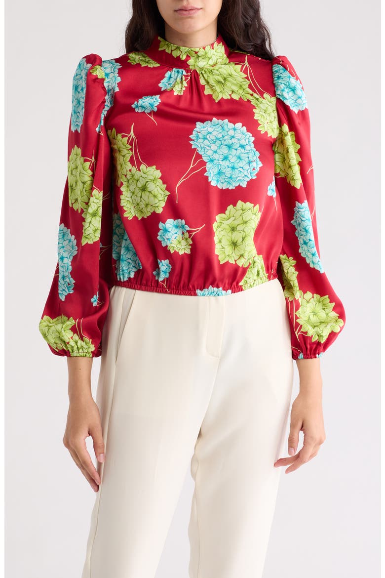 Seraphine Long Sleeve Mock Neck Top, Main, color, TOSSED HYDRANGEA
