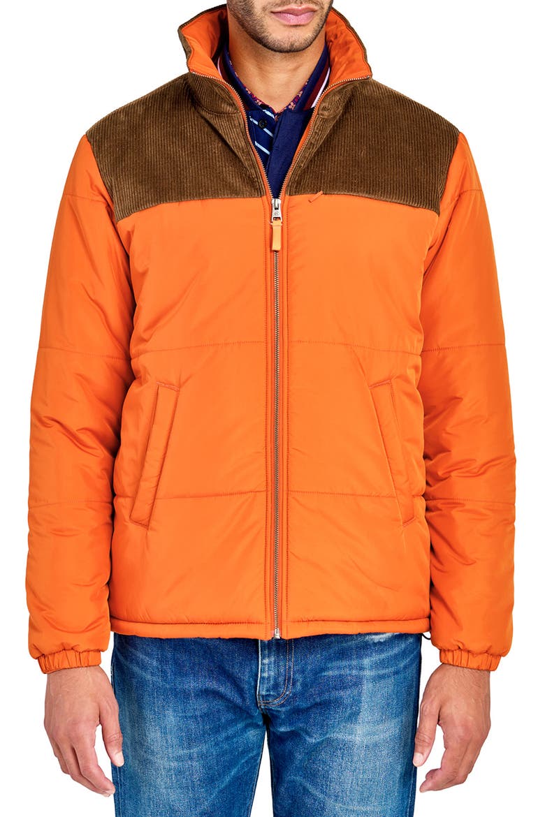 Solid Puffer Jacket, Main, color, ORANGE