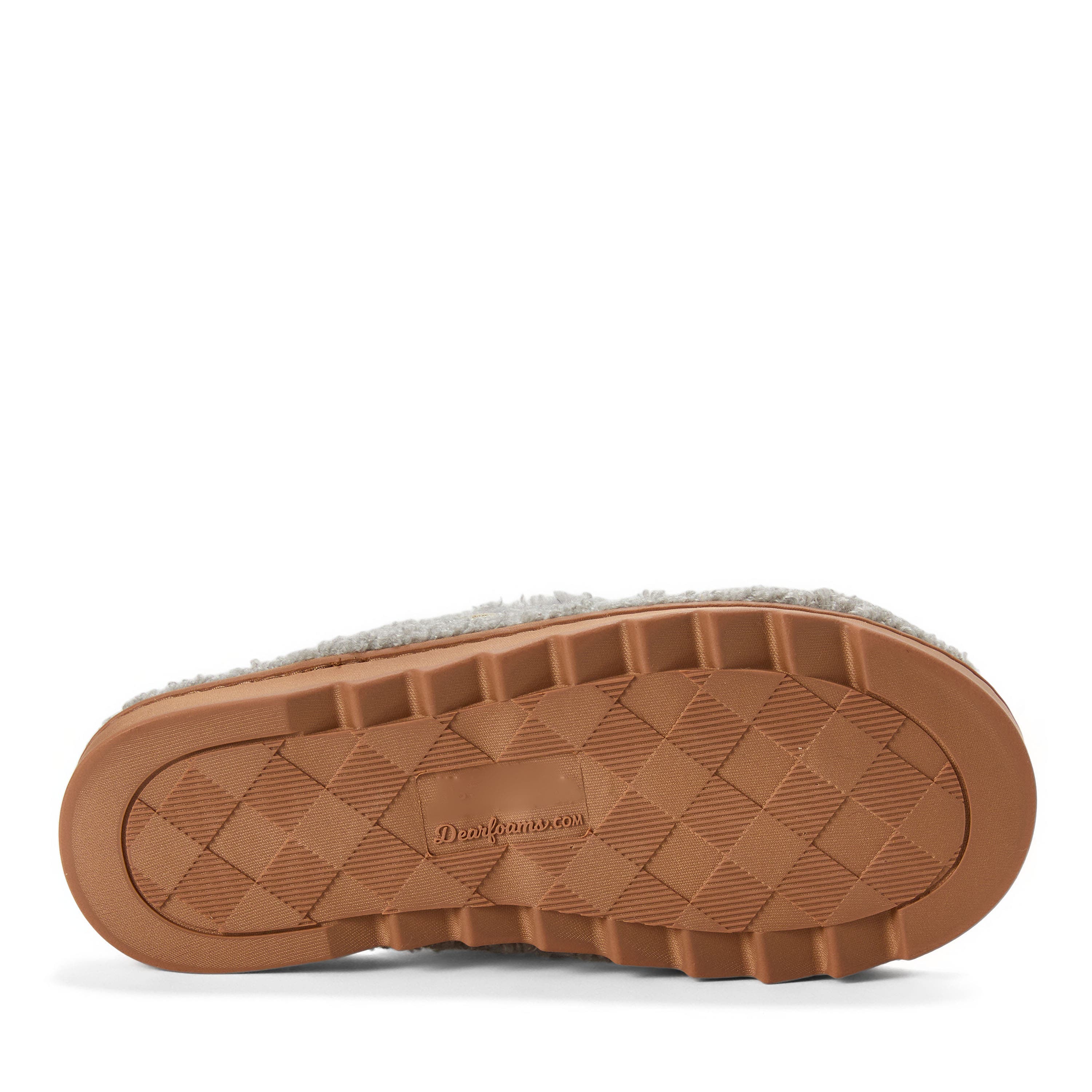 DEARFOAMS Regina Teddy Double Band Slide Slipper, Alternate, color, Sleet