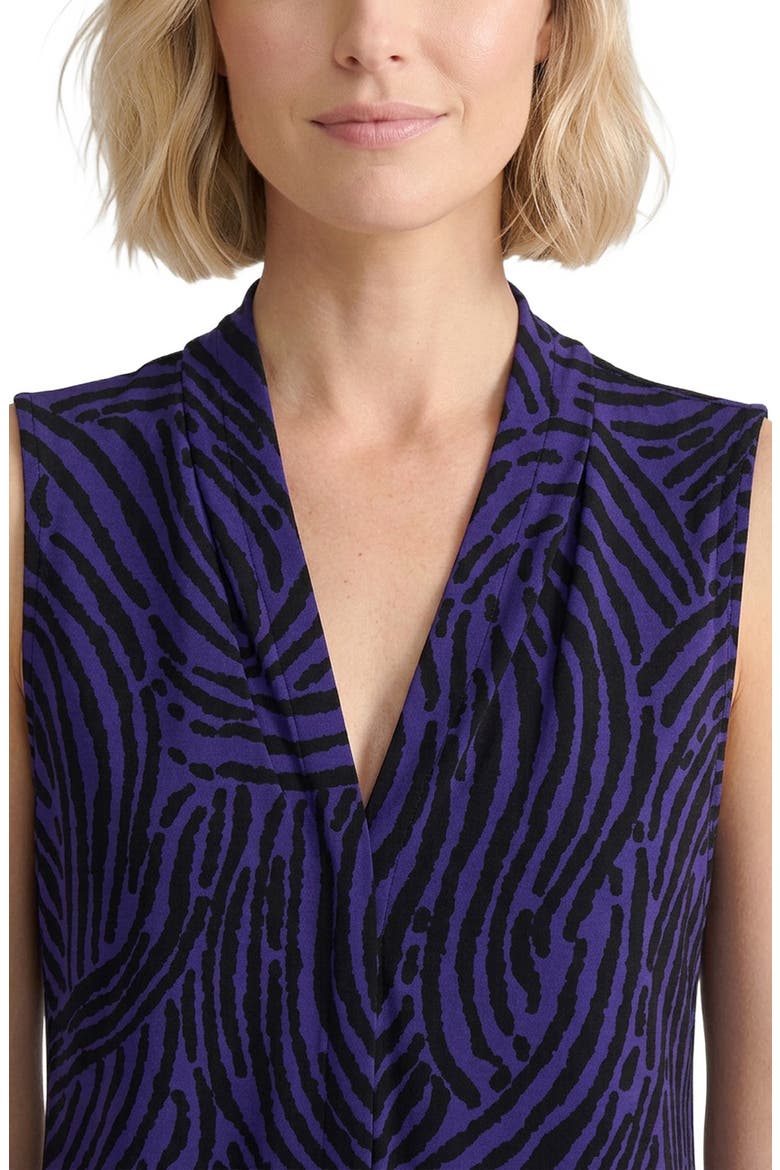 Tie Neck Sleeveless Top, Alternate, color, BLACK/ REGAL PLUM