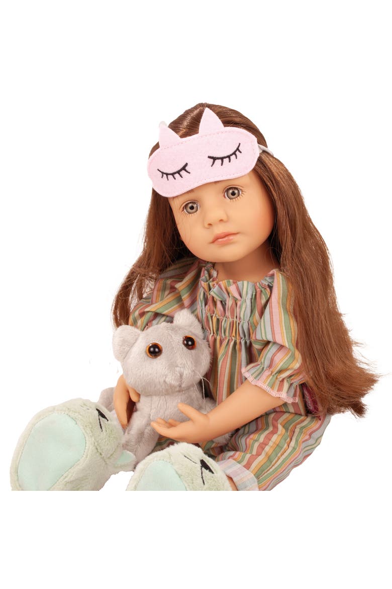 Little Kidz, Grete PJ Party, 14 Inch Standing Posable Doll, Kids 3+, Alternate, color, Multicolored