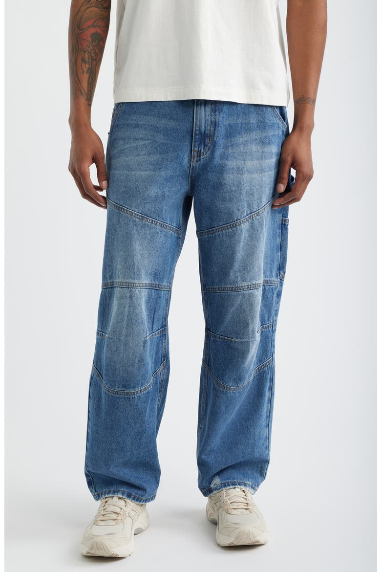 Franklin Distressed Carpenter Jeans, Main, color, MID BLUE