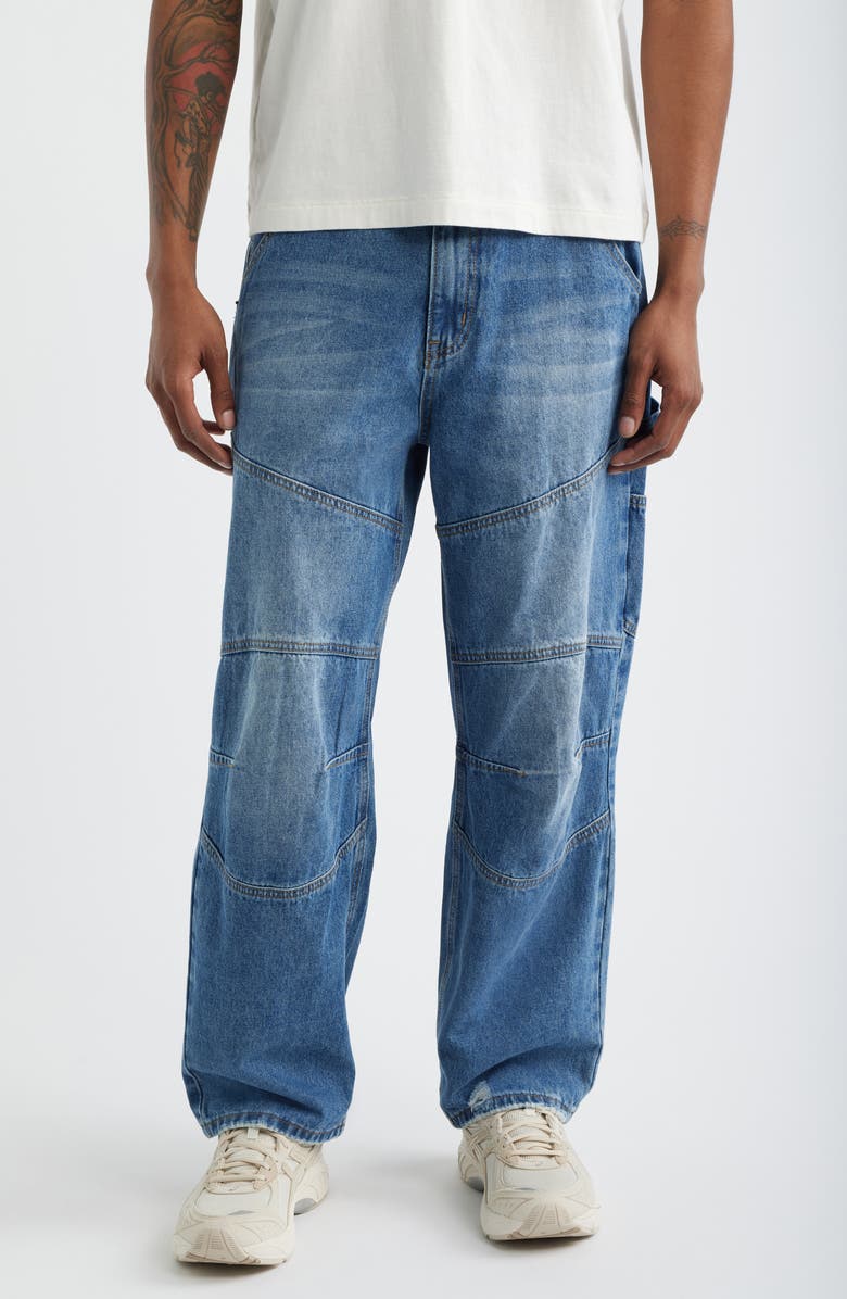 CRIMINAL DAMAGE Franklin Distressed Carpenter Jeans, Main, color, Mid Blue