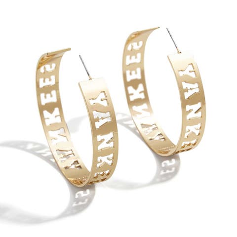 x Baublebar New York Yankees Large Cutout Hoop Earrings