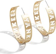 WEAR by Erin Andrews x Baublebar New York Yankees Large Cutout Hoop Earrings