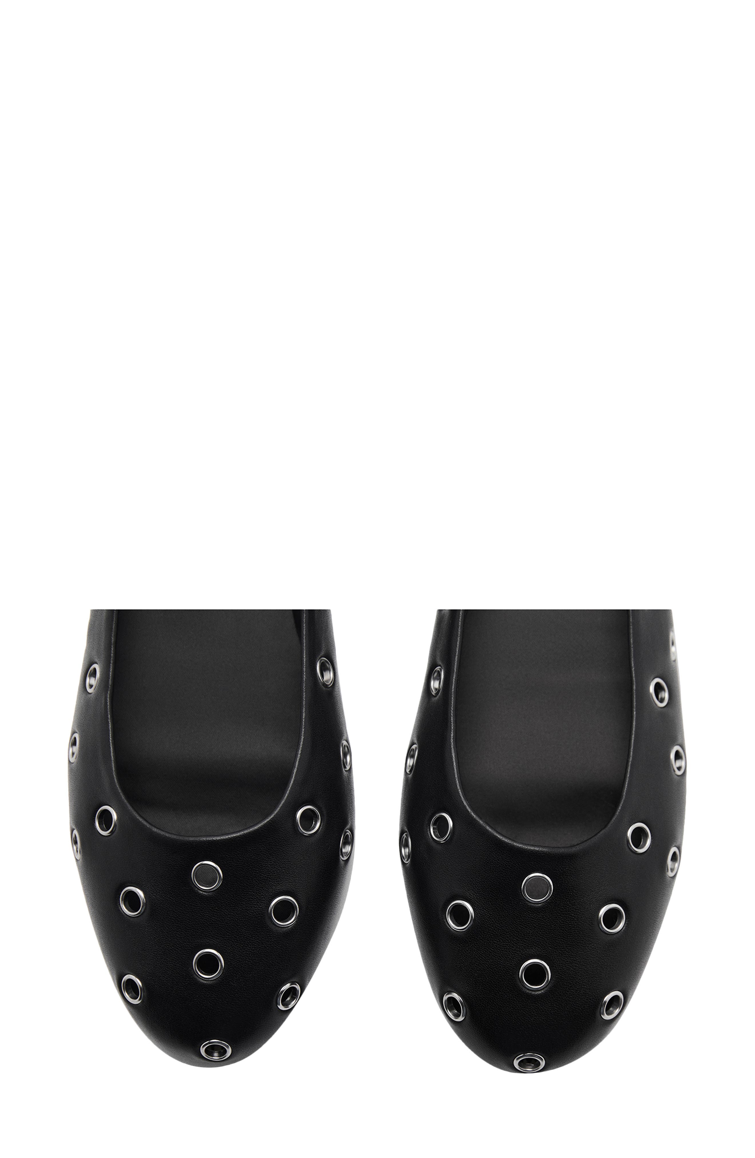 MANGO Grommet Ballet Flat, Alternate, color, Black