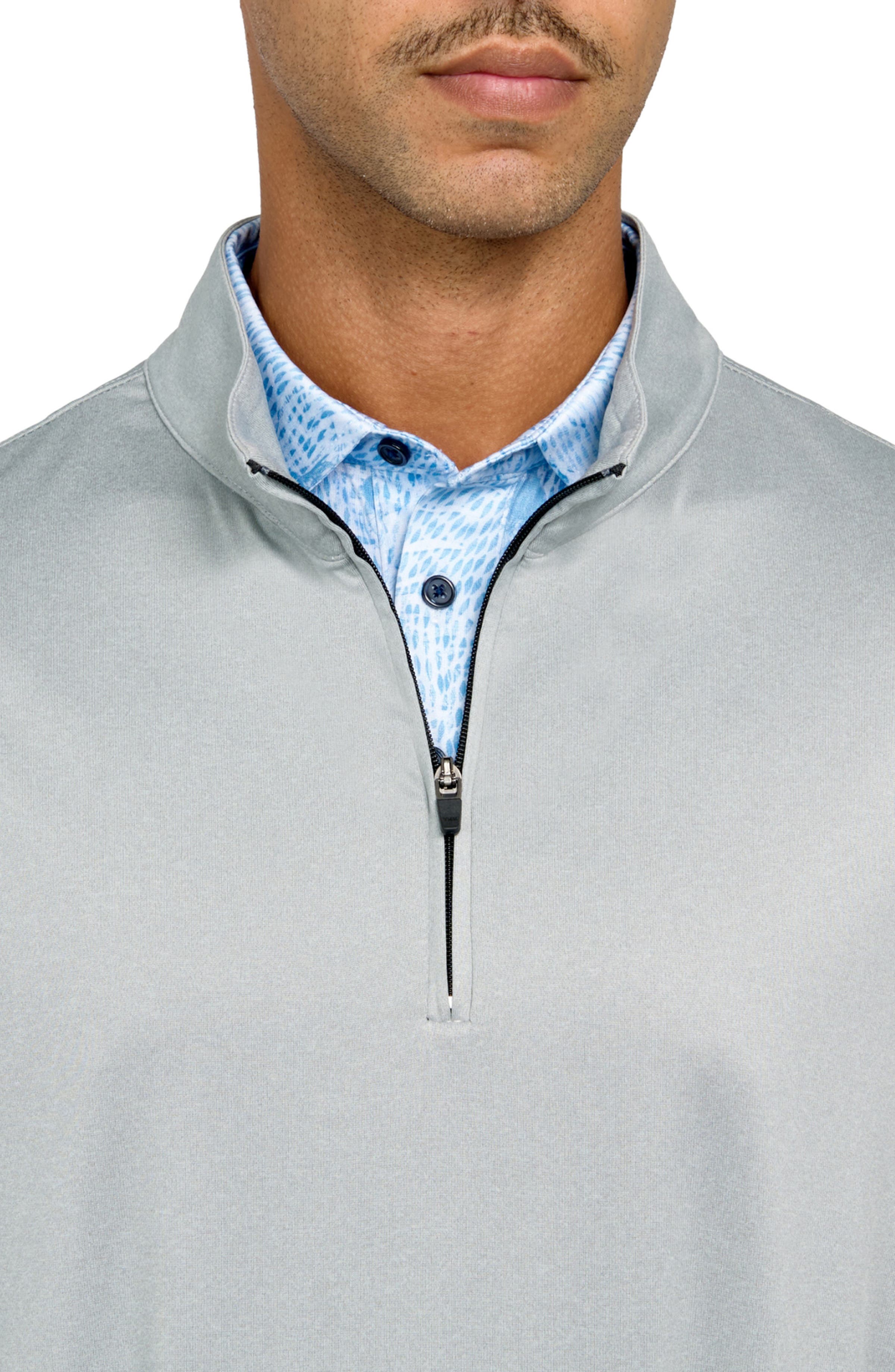 Regular Fit Melange Recycled Performance Quarter Zip - image 2