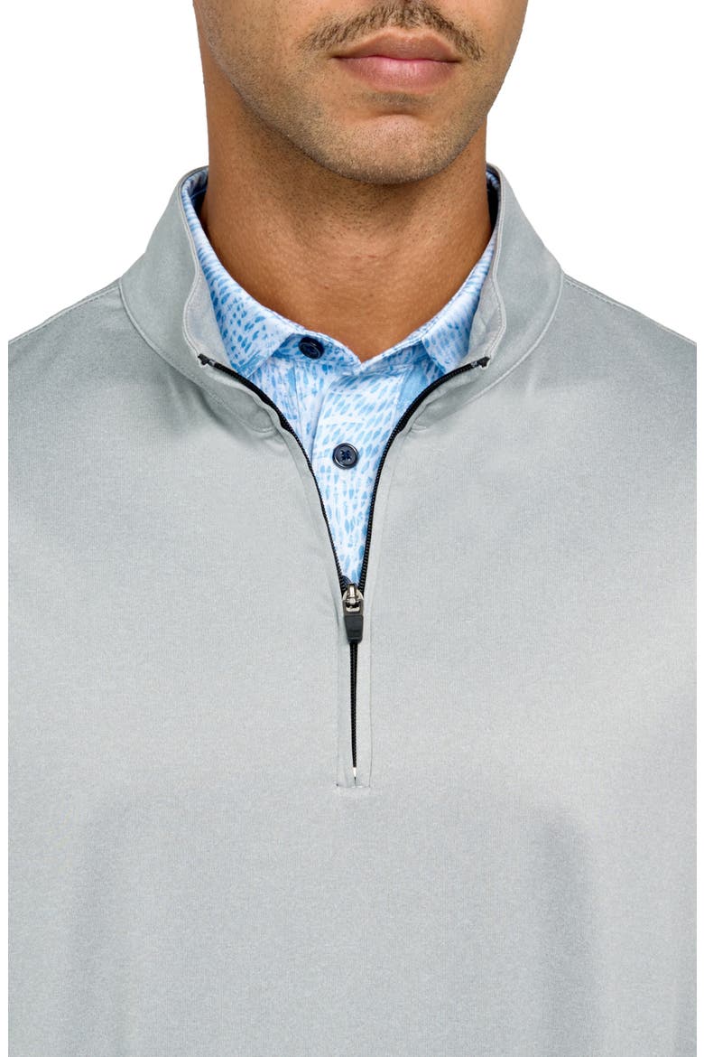 Regular Fit Melange Recycled Performance Quarter Zip, Alternate, color, BLACK/TAUPE