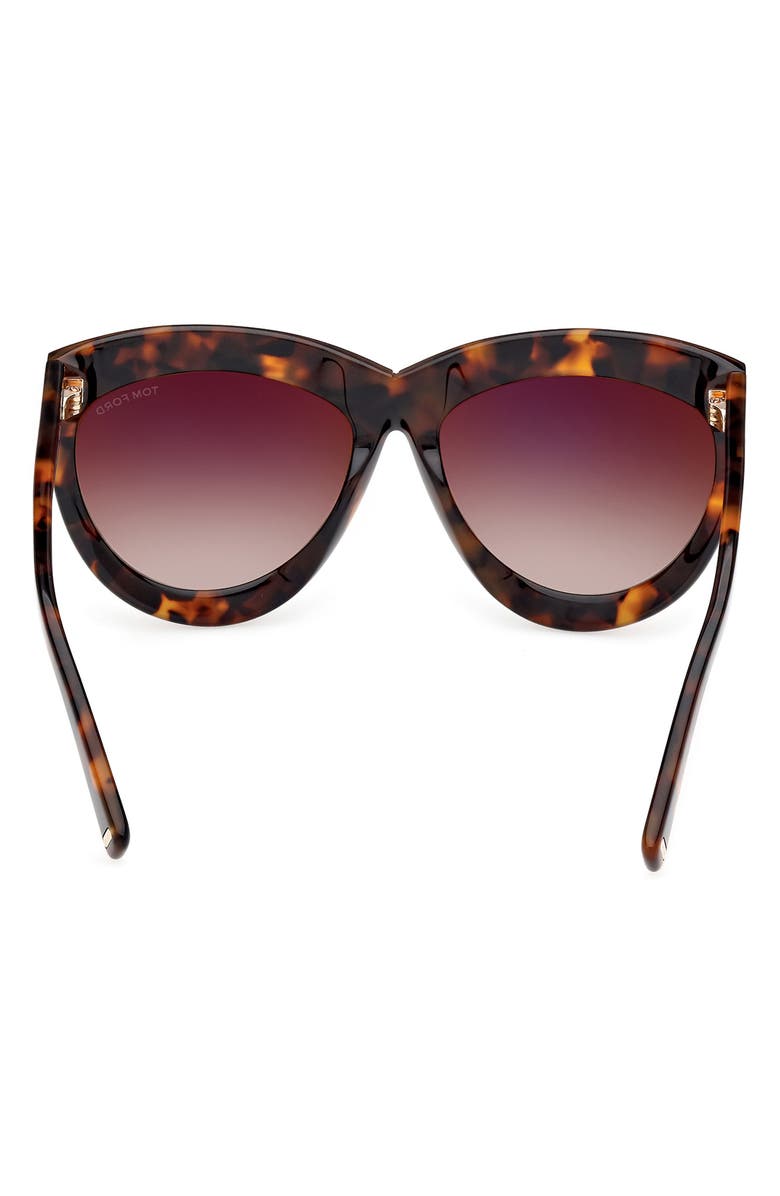 TOM FORD Doris 59mm Shield Sunglasses, Alternate, color, Blonde Havana / Brown Mirror