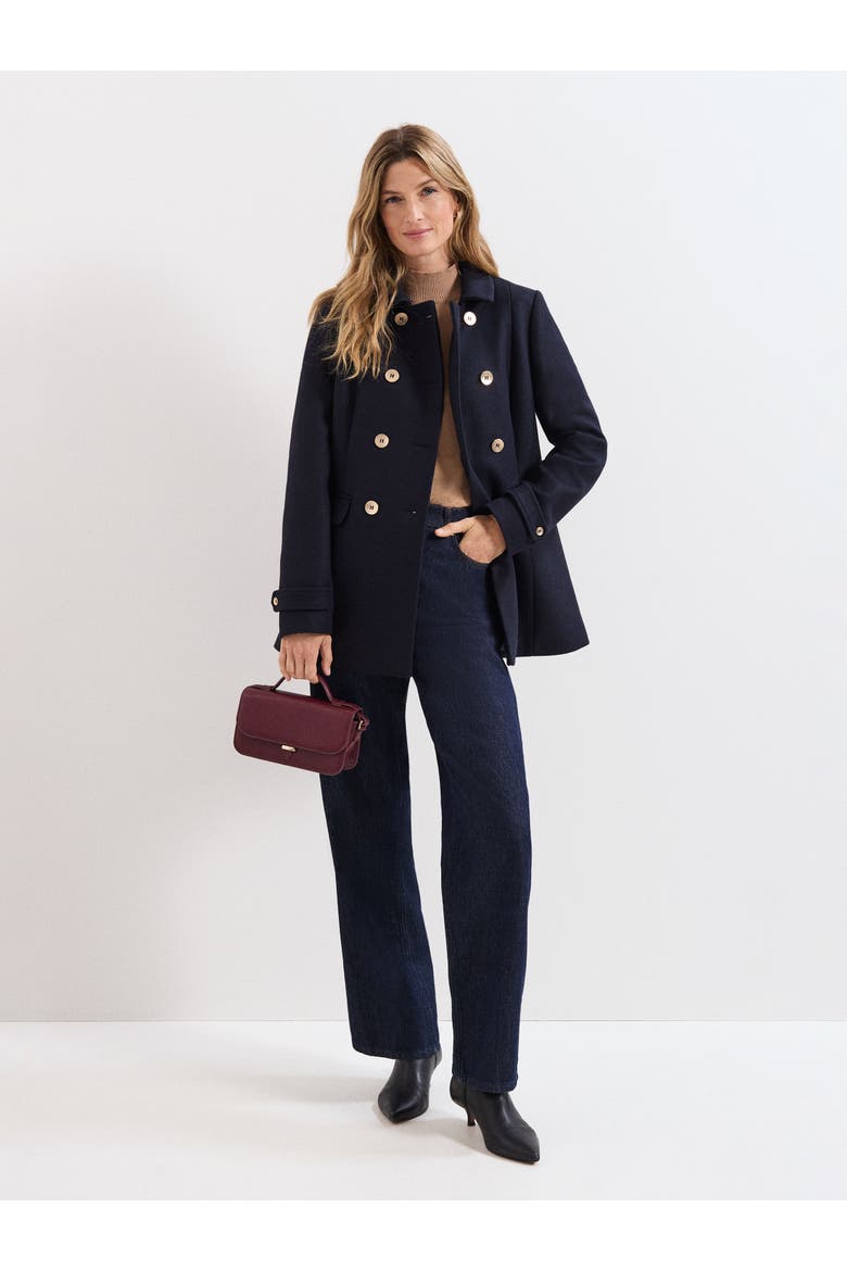 Aurelie Wool Peacoat, Alternate, color, Navy