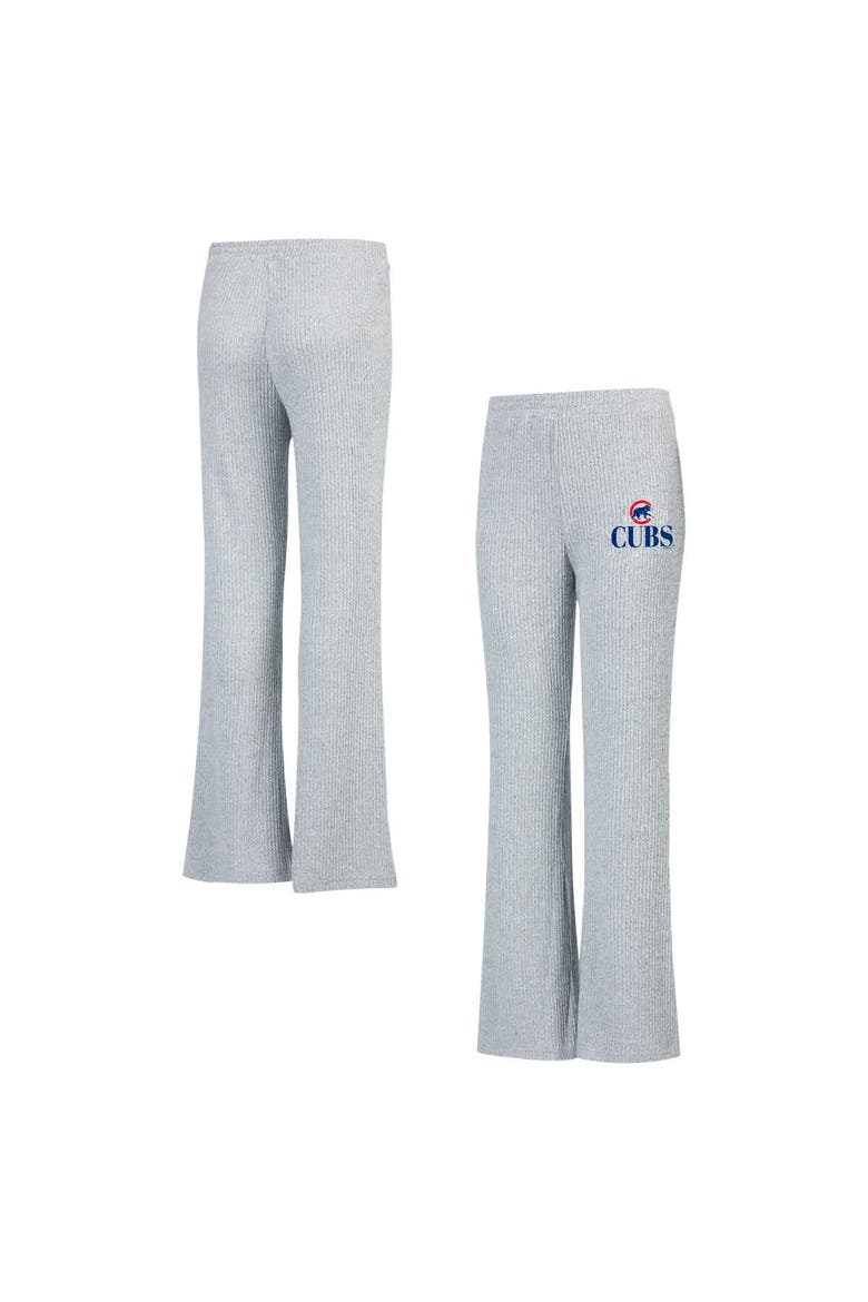 Women's Concepts Sport Gray Chicago Cubs Juniper Rib Knit Flare Sleep Pants, Main, color, Gray
