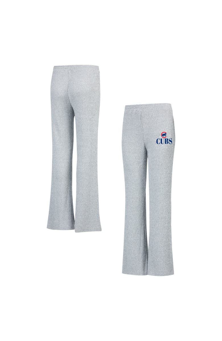 CONCEPTS SPORT Women's Concepts Sport Gray Chicago Cubs Juniper Rib Knit Flare Sleep Pants, Main, color, Gray