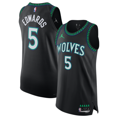 Men's Jordan Brand Anthony Edwards Black Minnesota Timberwolves Authentic Jersey - Statement Edition