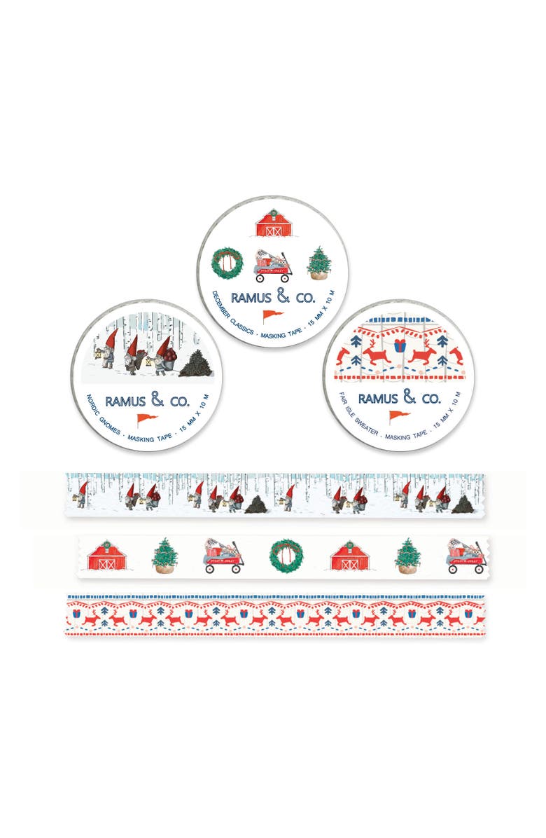 Ramus & Co December Classics Winter Masking Tape - 3ct Rolls, Assorted, Main, color, Multi-Pack