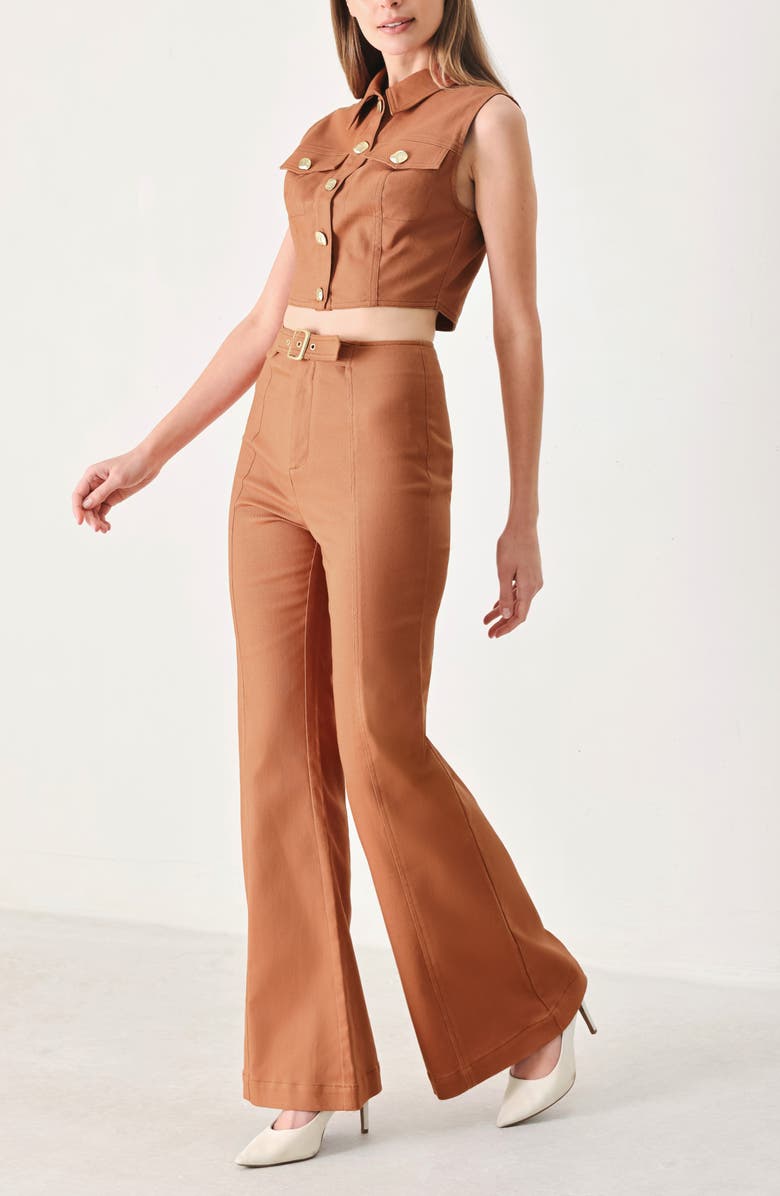 FREEMARKET Cropped Button-Up Shirt, Alternate, color, Terracotta