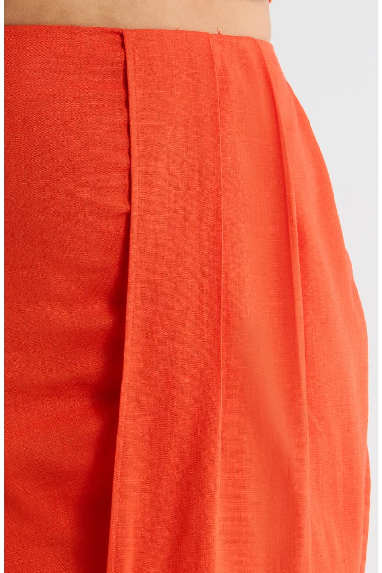 Bet on You Faux Wrap Skirt, Alternate, color, RED ORANGE