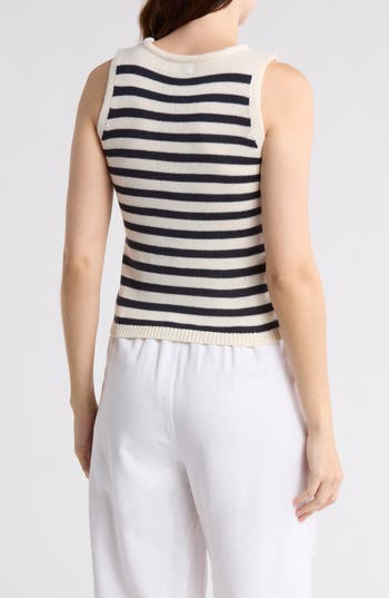 BLU PEPPER BLU PEPPER STRIPE KNIT SLEEVELESS TOP