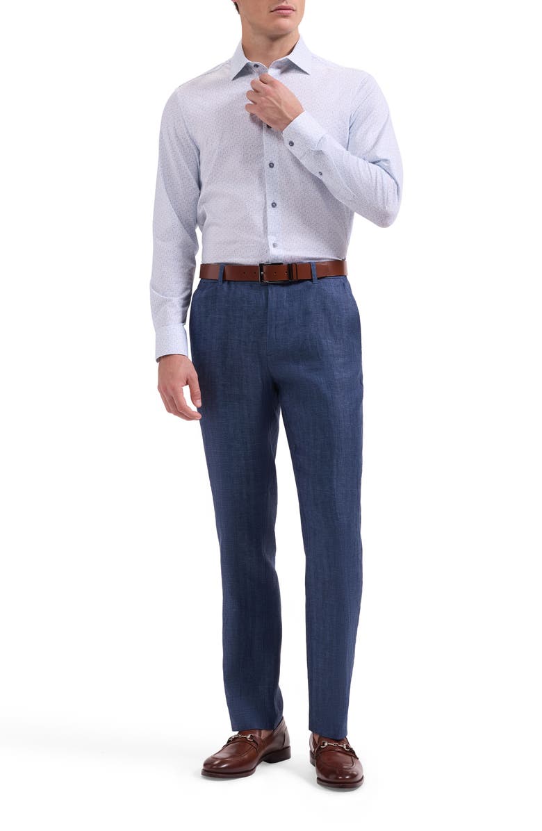 Bugatchi James OoohCotton<sup>®</sup> Geo Print Button-Up Shirt, Alternate, color, Air Blue