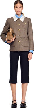 SANDRO Houndstooth suit jacket