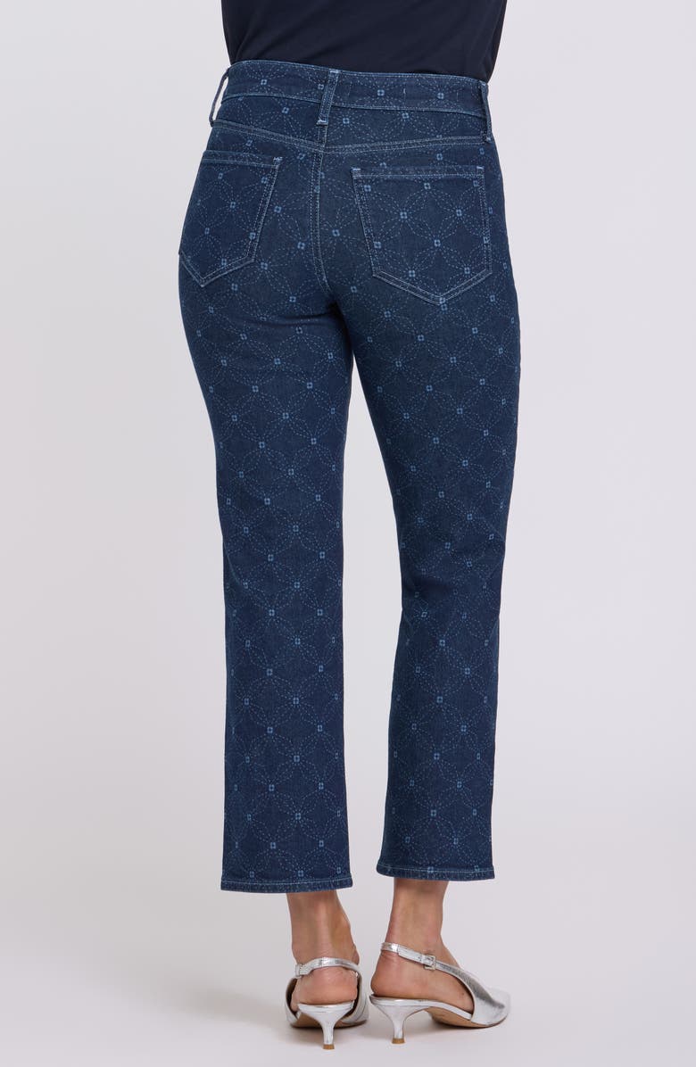 NYDJ Marilyn Ankle Straight Leg Jeans, Alternate, color, Geo Flower Print