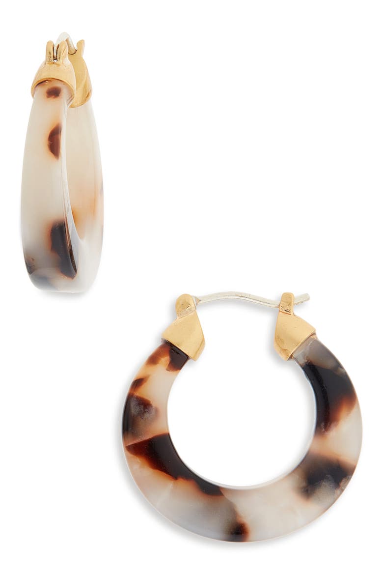 Acetate Hoop Earrings, Main, color, TORT