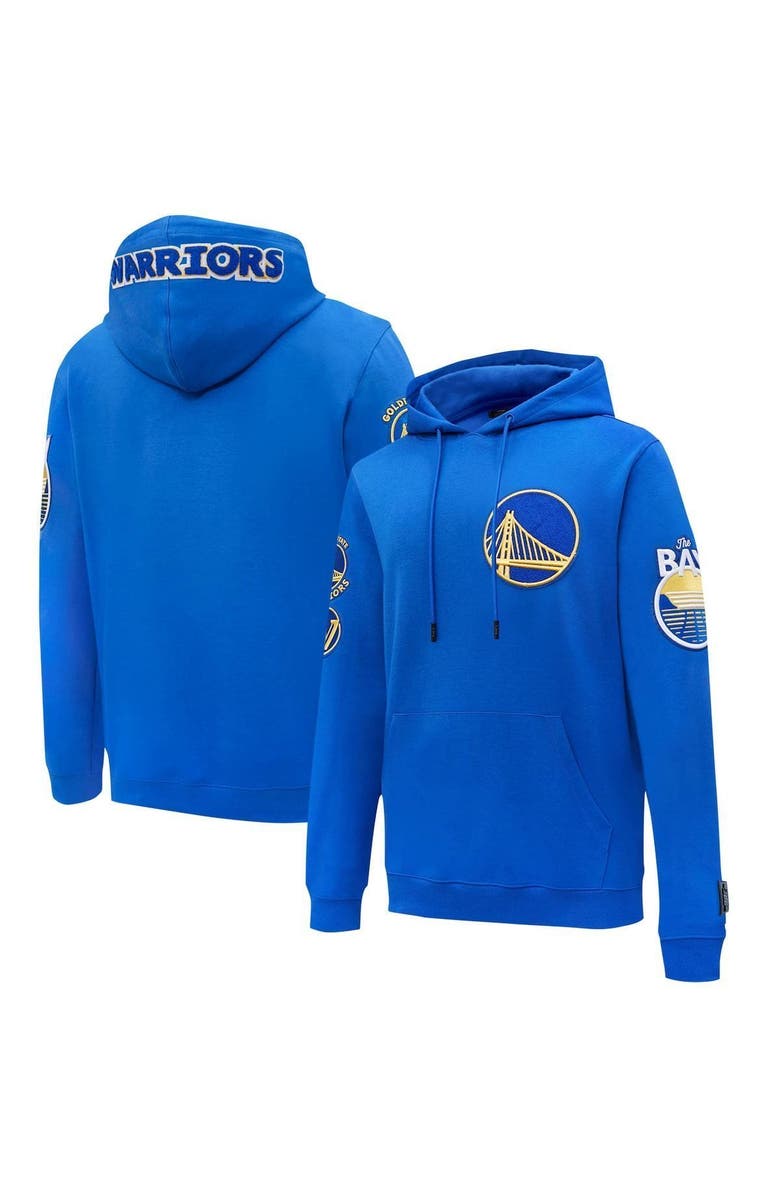 PRO STANDARD Men's Pro Standard Royal Golden State Warriors Chenille Team Pullover Hoodie, Main, color,