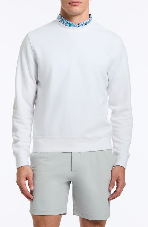 Robert Graham Colbourne Crewneck Knit Performance Pullover In White