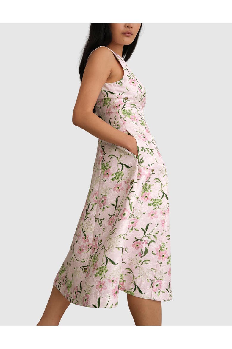 Lana Midi Dress, Main, color, Pale Pink Multi