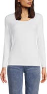Lands' End Long Sleeve Lightweight Jersey Scoop Neck T-Shirt
