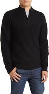 Schott NYC Half Zip Rib Wool Blend Sweater
