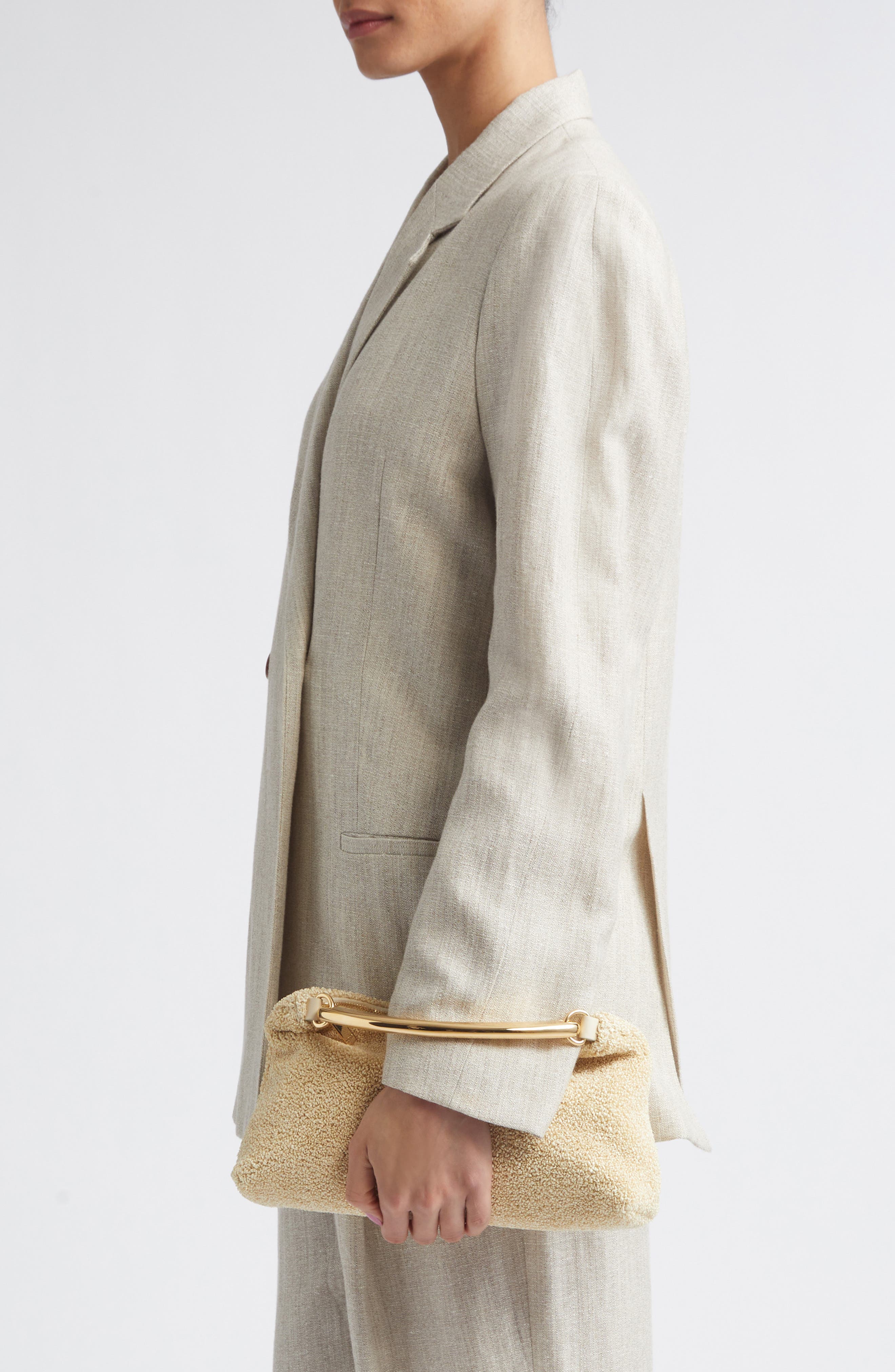 Mansur Gavriel Rhea Metal Top Handle Bag, Alternate, color, Jasmine